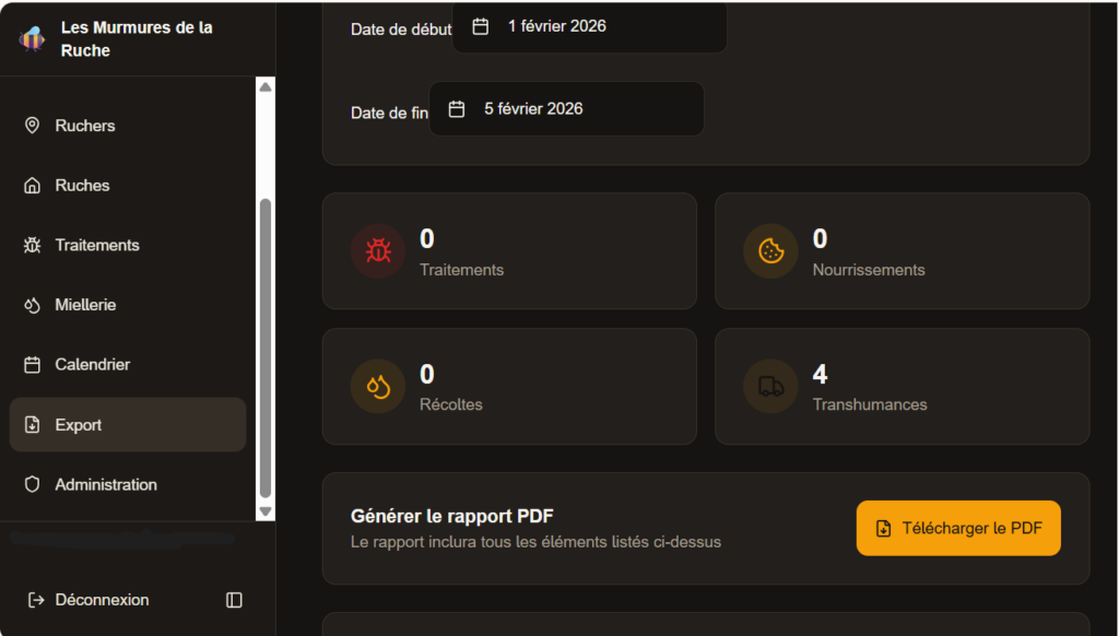 Application de suivi apicole des murmures de la ruche